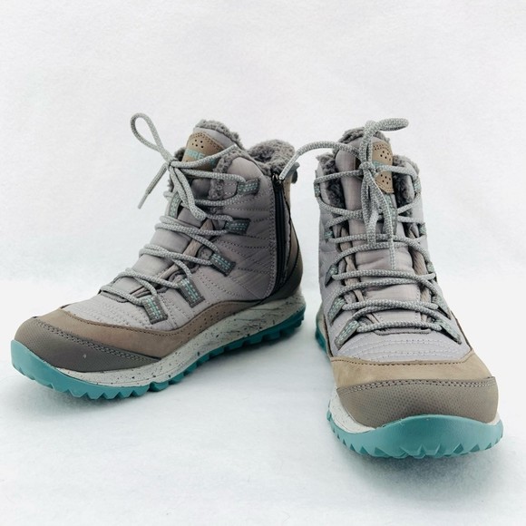 Merrell Shoes - Merrell Womens 6.5 Antora Sneaker Boots Winter Gray Waterproof Ankle Lace Up